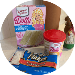 Dolly Parton coconut flakes