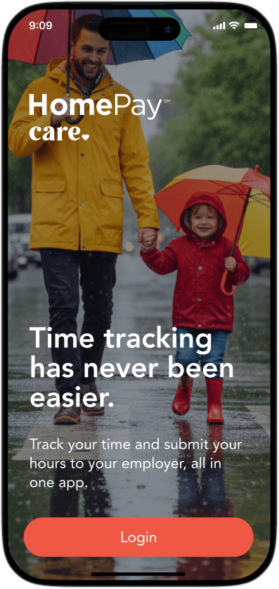 HomePay splash — Time tracking has never been easier