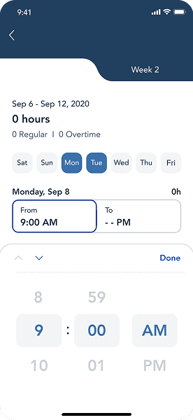 Add time — day picker
