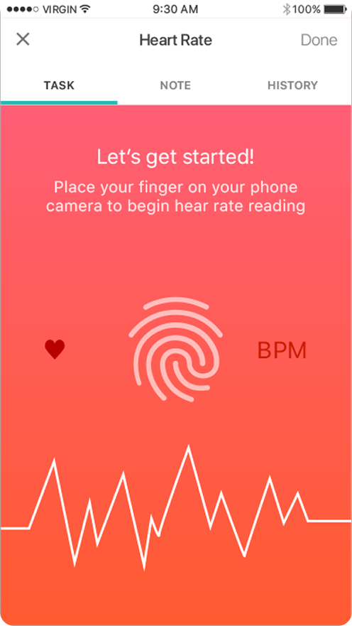 Heart Rate — camera-based reading