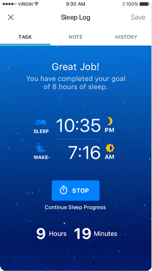 Sleep Log — nightly sleep tracking