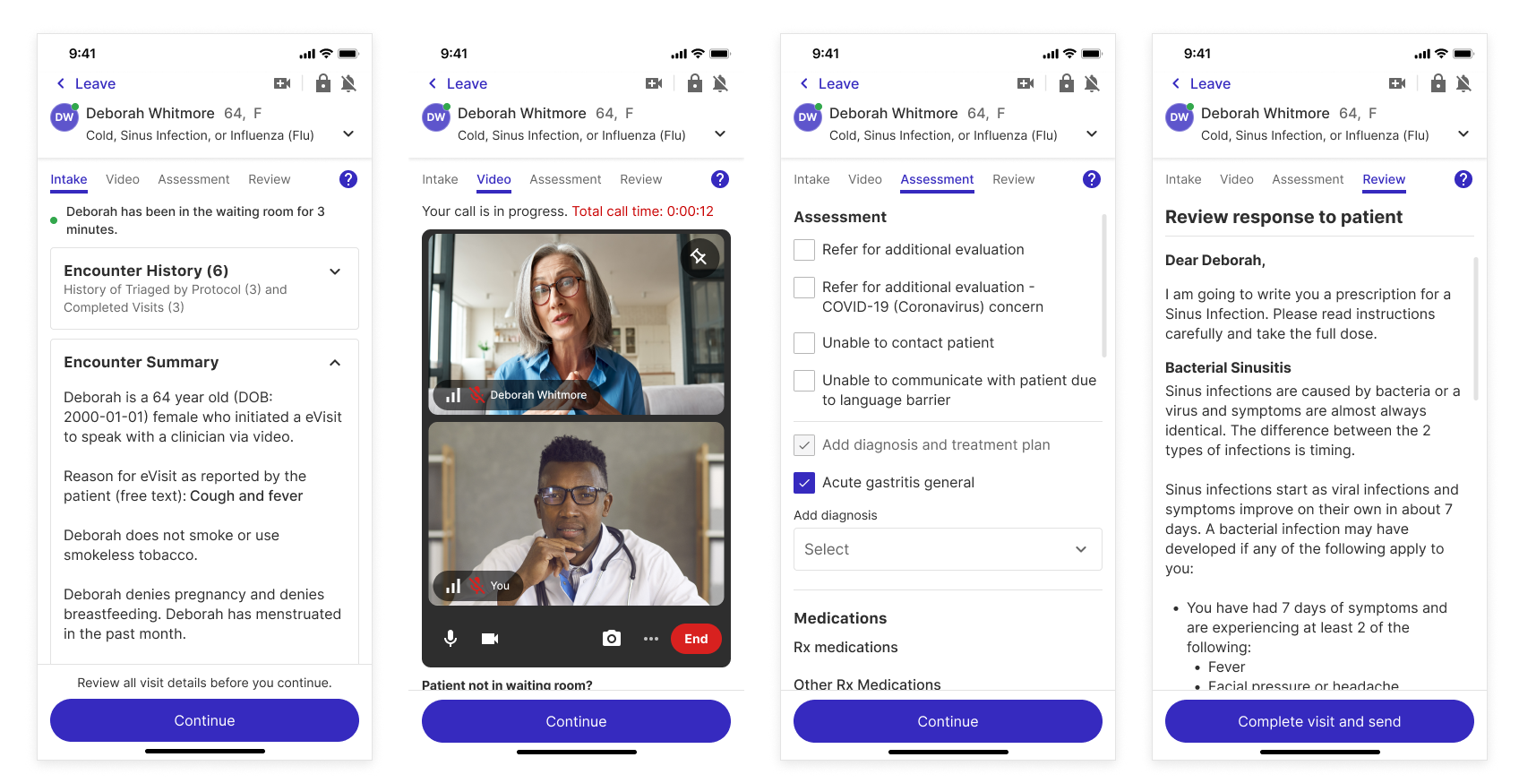 DocSquad provider native app — Intake — encounter history