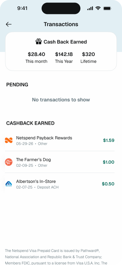 Cash back, easy to track